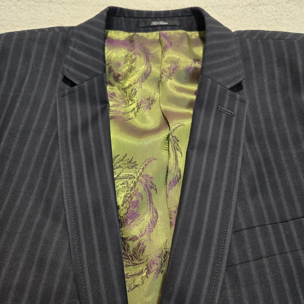 Ted Baker London Single Breasted Black Pinstripe Suit Jacket Men's 47 - Picture 2 of 15